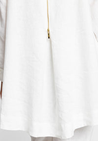 Blouse zipper LINEN - white - #4