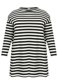 Tunic wide STRIPE - black - #4