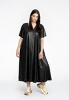 Dress A-line VEGAN LEATHER - black - #2