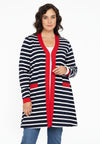 Cardigan red pockets BRETON - blue - #2