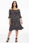 Dress wide neck BELLIS - black