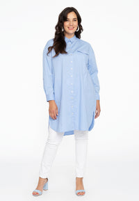 Blouse-dress POPLIN STRETCH - light blue - #2