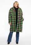 Manteau bouclé check - Vert