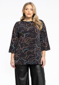 Shirt A-line Turtle Neck BIJOU - black - #1