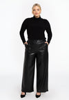 Wide Leg Trousers FAUX - black - #4