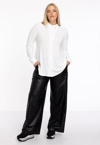 Wide Leg Trousers FAUX - black - #1