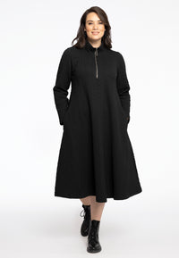 Dress Zipped Collar COZY - black - #1