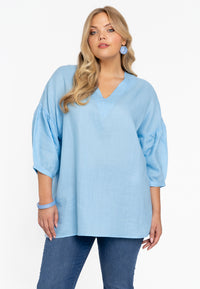 Tunic V-neck - light blue - #1