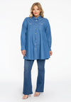 Chemisier swing chambray - bleu
