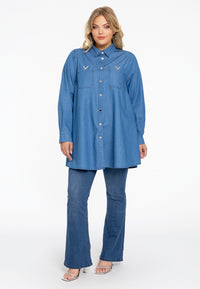 Blouse swing CHAMBRAY - blue - #2