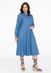 Robe chemisier chambray - bleu
