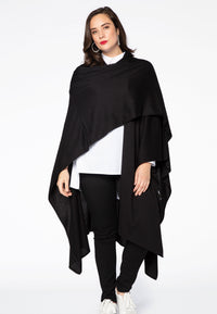 Poncho knitted - black - #2
