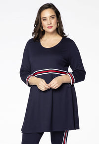 Tuniek met strepen INTERLOCKTunic INTERLOCK tape - blue - #2