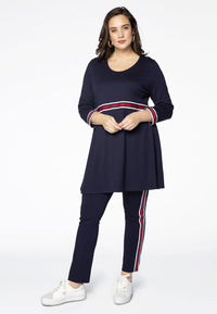 Tuniek met strepen INTERLOCKTunic INTERLOCK tape - blue - #1