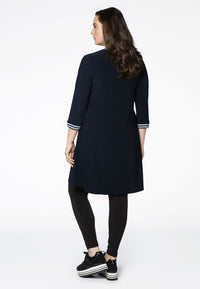 Robe DOLCE à rayures et ourlets côtelésDress DOLCE stripe rib binding - blue - #3