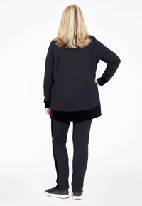 Sweatshirt velours cuffs - black - #3