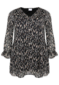 Tunic wide bottom ruffles MEDINA - black - #4