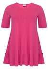 Tunic wide bottom frill COTTON - pink - #4