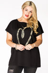 Shirt hart met slangenprintShirt snake heart - black - #2