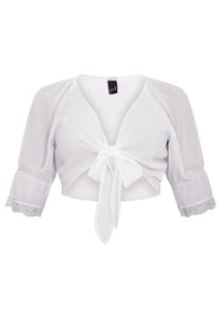 Shrug with lace VOILE - white - #4