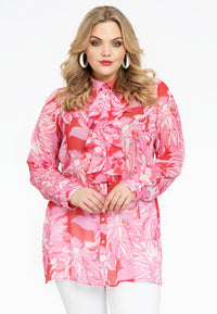 Blouse frilled FLORIDA - red - #1