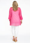 Tunic frilled v-neck VOILE - pink - #3