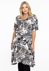 Dress A-line zip JARDIN - white - #1