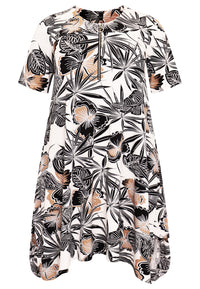 Dress A-line zip JARDIN - white - #4