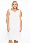 Dress double V-neck VOILE - white 