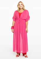 Cardi-dress frilled sleeve VOILE - pink - #1