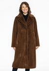 Blazer coat faux fur - mid brown