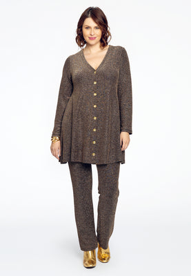 Cardigan wide bottom LUREX - gold - #2