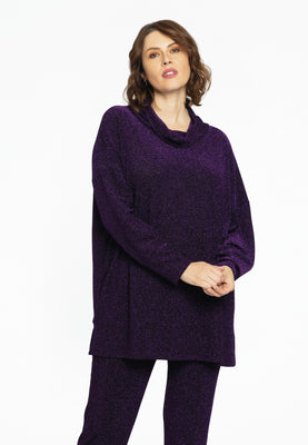 Pullover turtle neck LUREX - purple  - #1