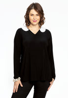 Shirt with pearl collar DOLCE - black  - #1