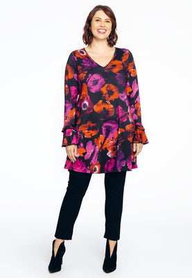 Tunic wide bottom frill cuff POPPY - black  - #2