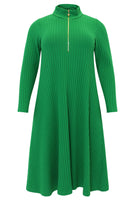 Pullover-dress zipped collar RIB - green  - #3