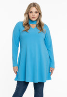 Tunic wide bottom collar DIAGONAL - light blue - #1