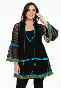 Blouse pompon LACE - black - #1