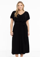 Dress Frilled V-neck DOLCE - black  - #1