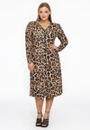 Cardigan puff sleeve LEOPARD - light brown