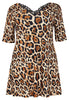 Tunic lace V-neck LEOPARD - light brown - #4