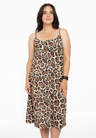 Spaghetti dress LEOPARD - light brown - #1