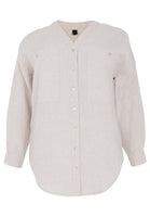 Blouse V-neck LINEN - light brown - #4