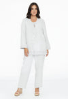 Blouse wide crochet LINEN - white 