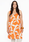 Dress A-line PALM TREE - orange 