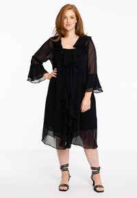 Cardi-blouse frilled VOILE - black - #2