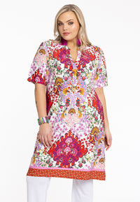 Tunic Grandad collar ROCCO - red - #1