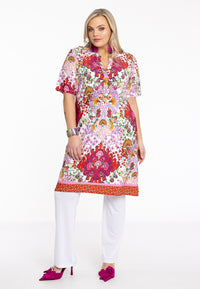 Tunic Grandad collar ROCCO - red - #2