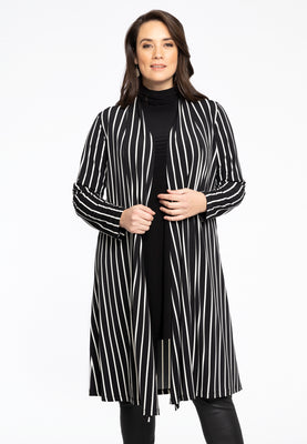 Vest lang geplooid STRIPES - black  - #1