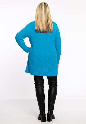 Pullover met col Teddy - turquoise - #3